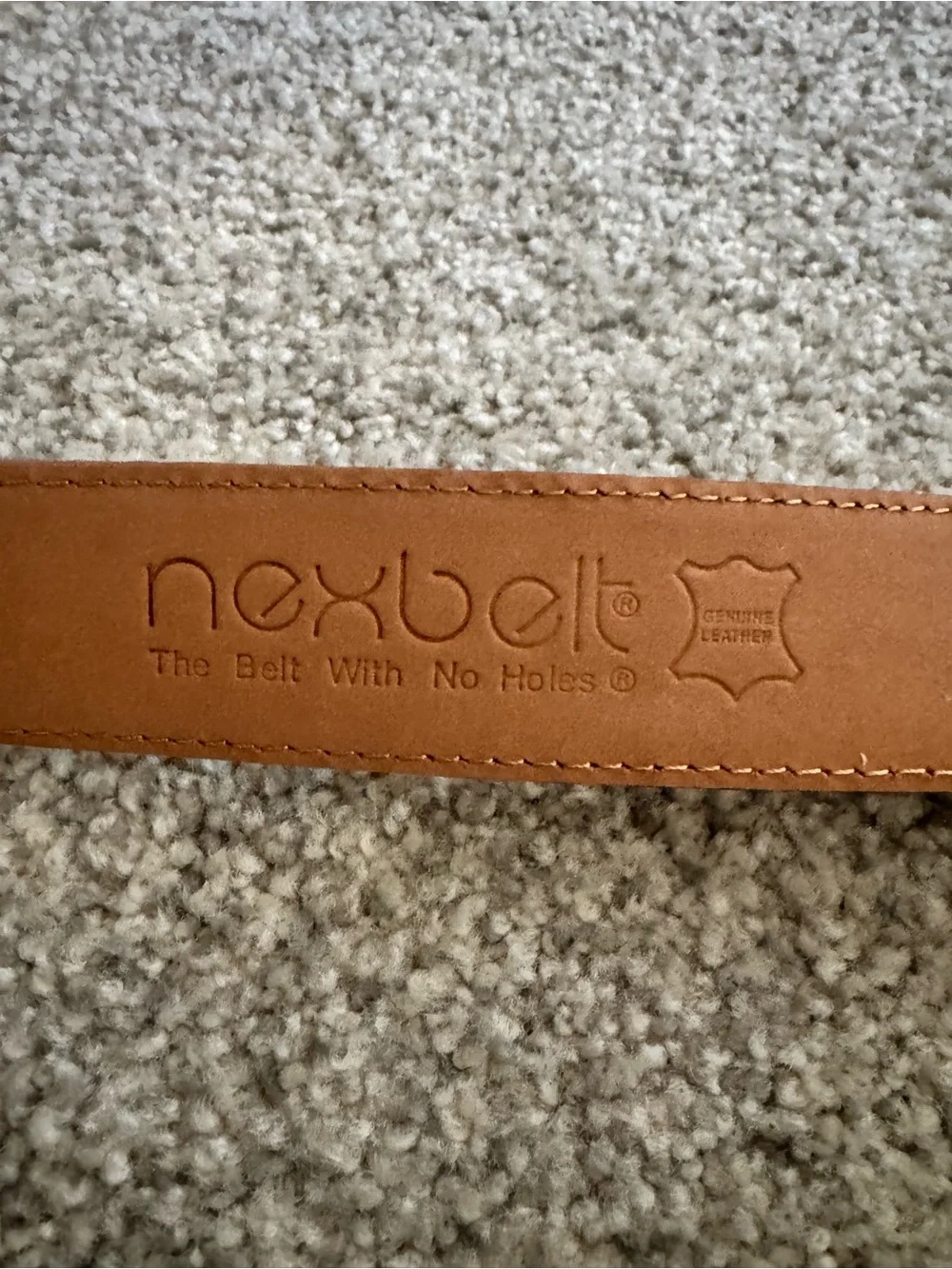 Next let Premium Men's No-Hole Leather Belt - Alligator Tan